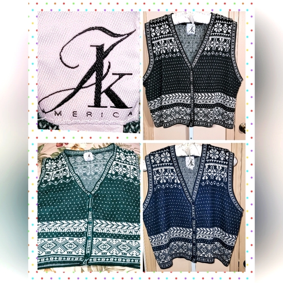 #056 JK America- Women's Knit Sweater Vest- Assorted Colors - Sz. 18W-20W - Picture 1 of 11